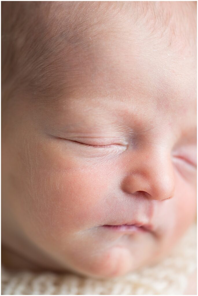 Newborn face close up | CB Studio | Iowa Photographer