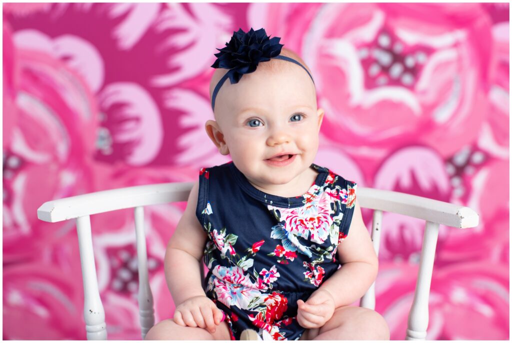 Pink Floral Sitter Session | Iowa Baby Photographer | CB Studio