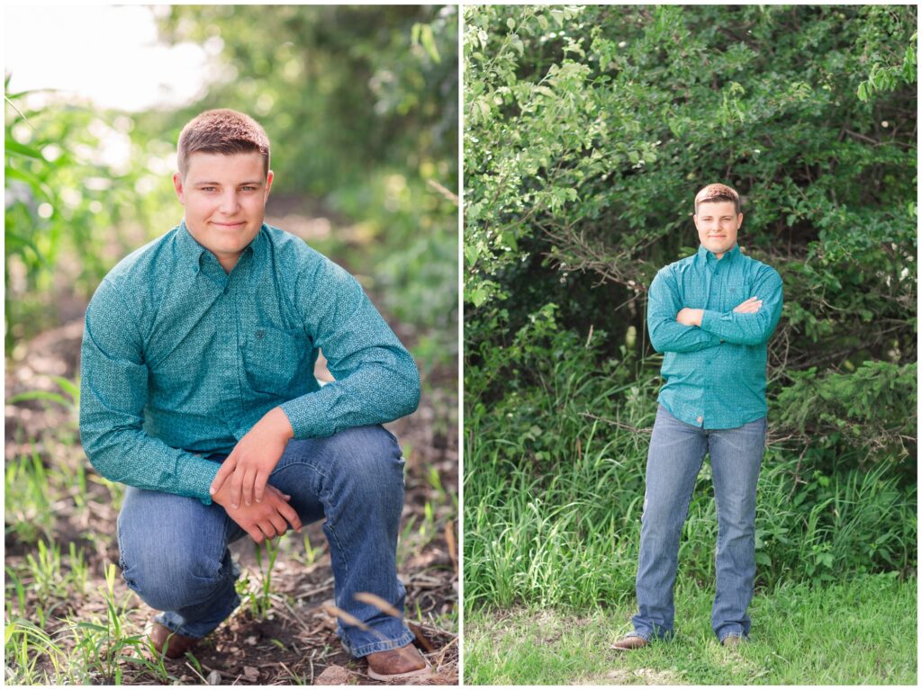 Senior boy farm session | senior boy corn field | Iowa Senior Photographer | CB Studio