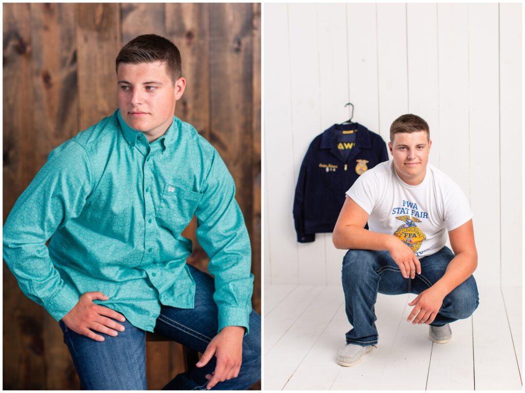 Senior boy poses | senior boy FFA photo session | Iowa Senior Photographer | CB Studio