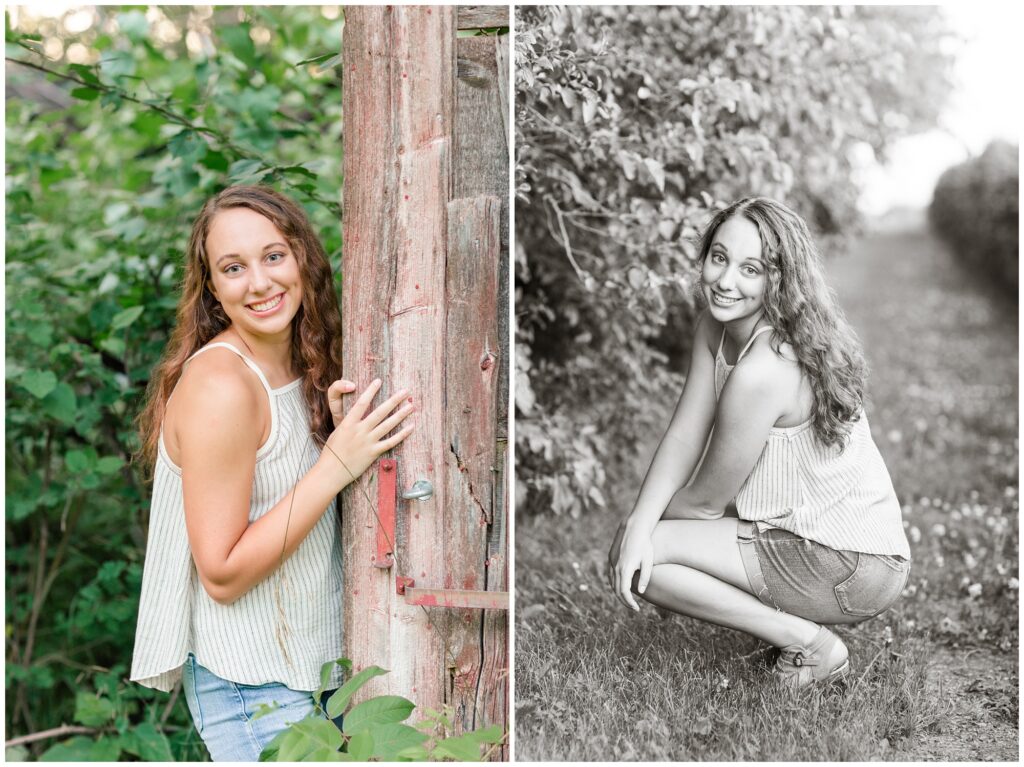 Senior photos golden hour and barn | senior poses | Iowa Senior Photographer | CB Studio