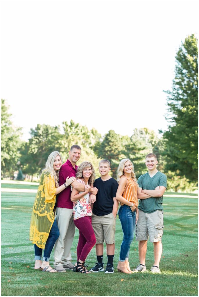Family portraits at a golf course | Iowa Family Photographer | CB Studio