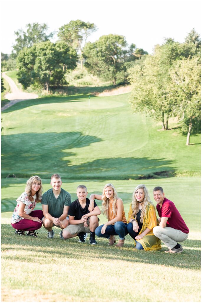 Family portraits at a golf course | Iowa Family Photographer | CB Studio