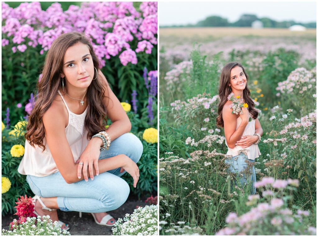 flower field senior picture ideas | Iowa Senior Photographer | CB Studio
