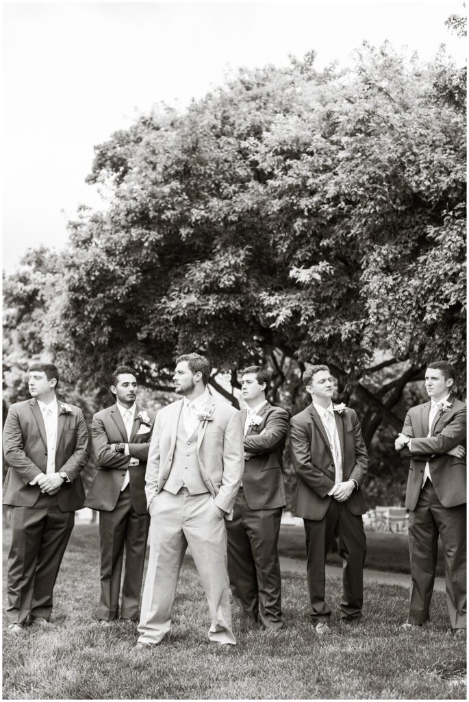 groomsmen model pose | Iowa wedding photographer | CB Studio