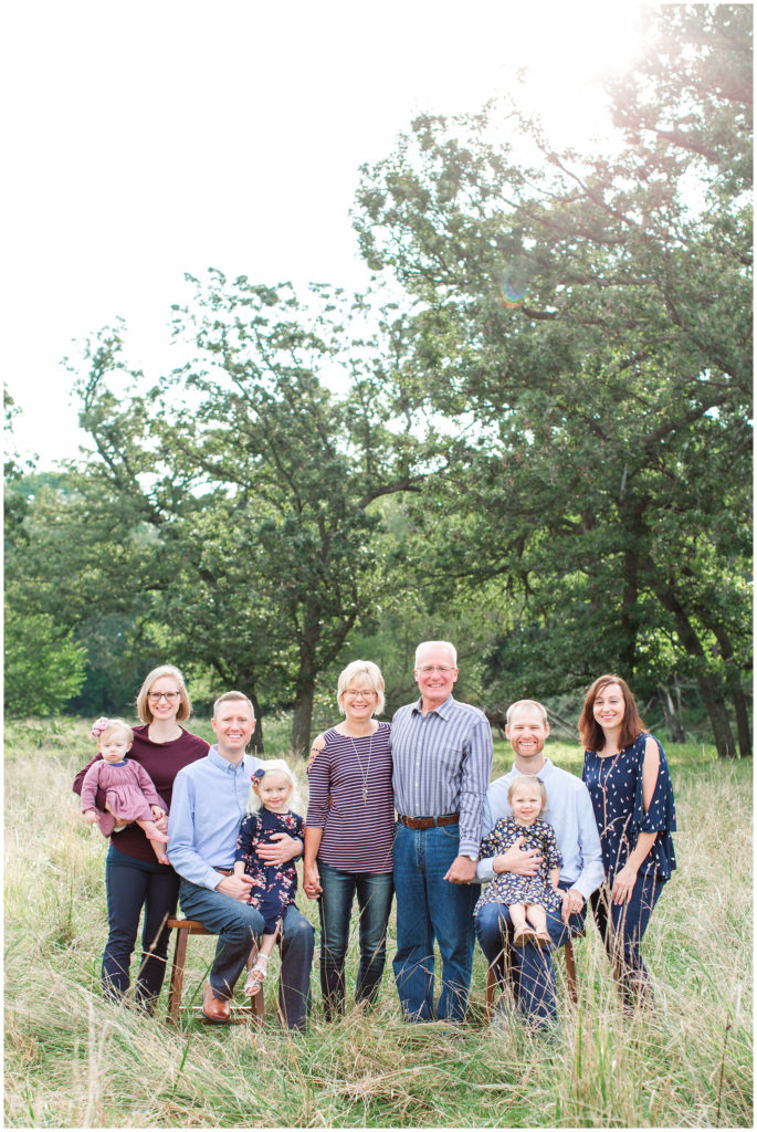 Family photography in a grassy field | Iowa Family Photographer | CB Studio