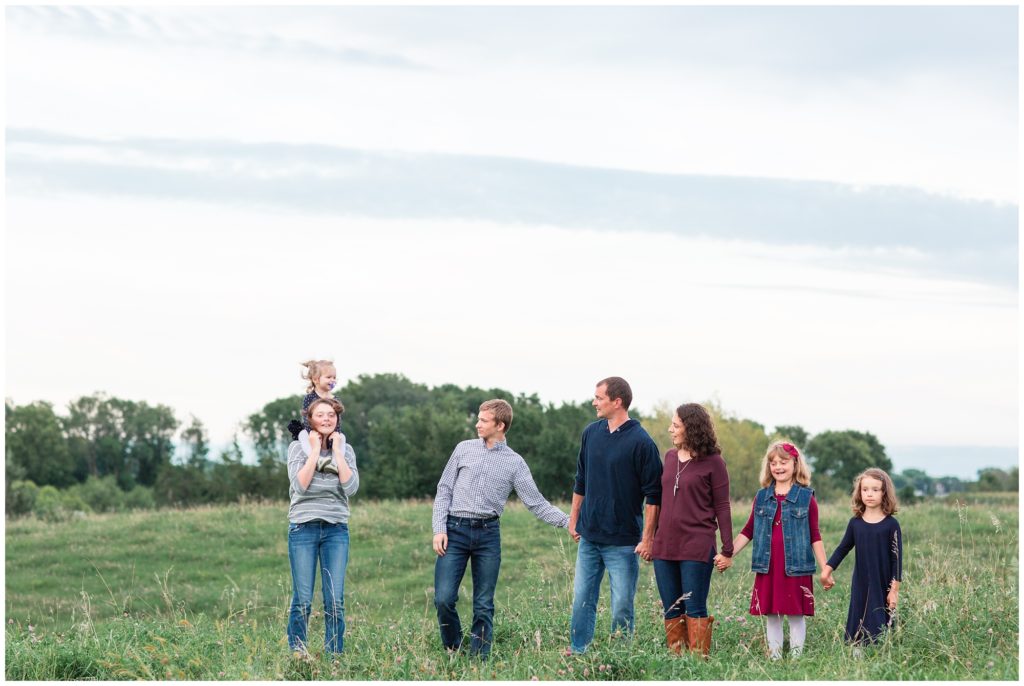 Family portrait session in a field | Iowa Family Photography | CB Studio