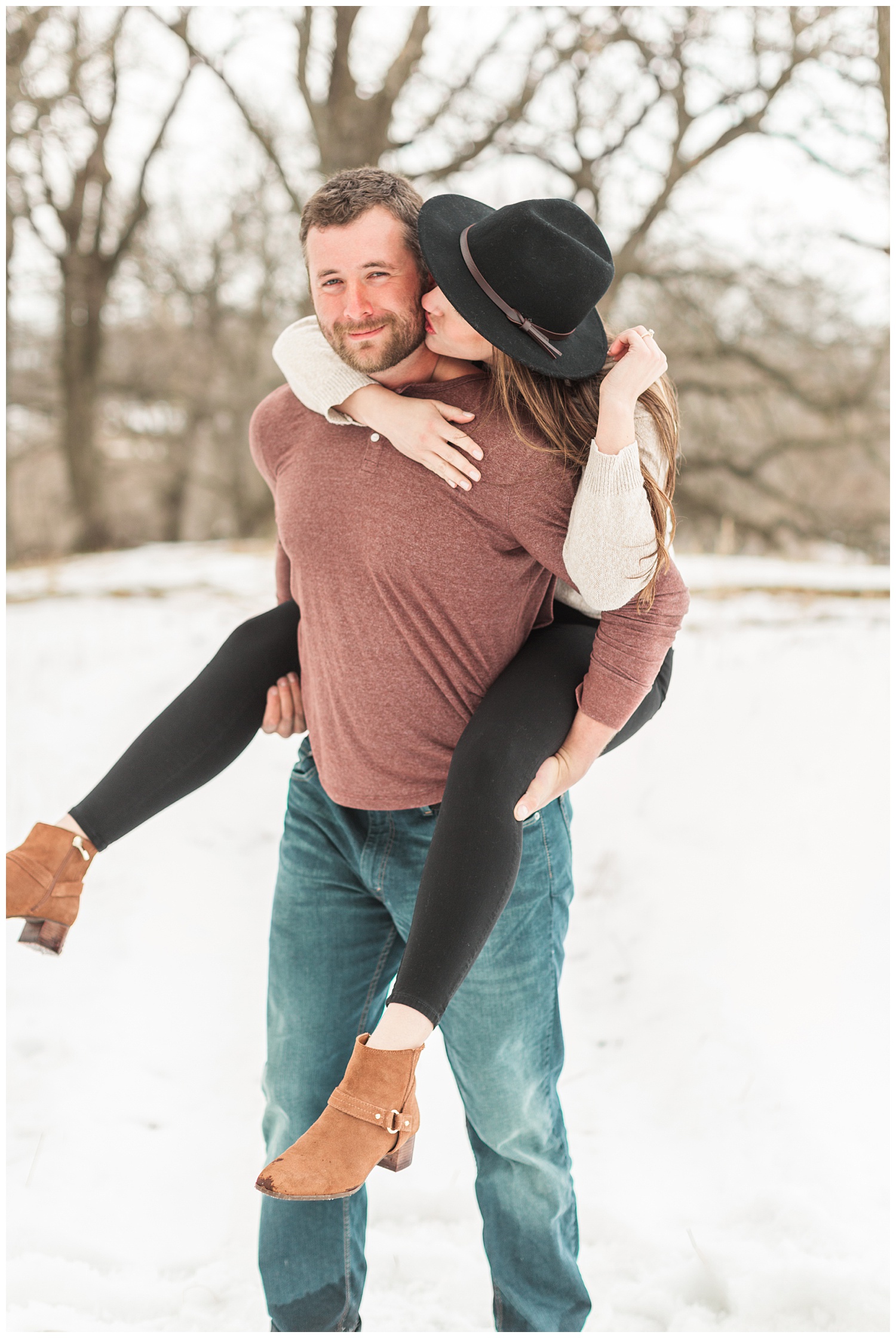 Iowa snowy winter engagement session with Renee and Cody | CB Studio