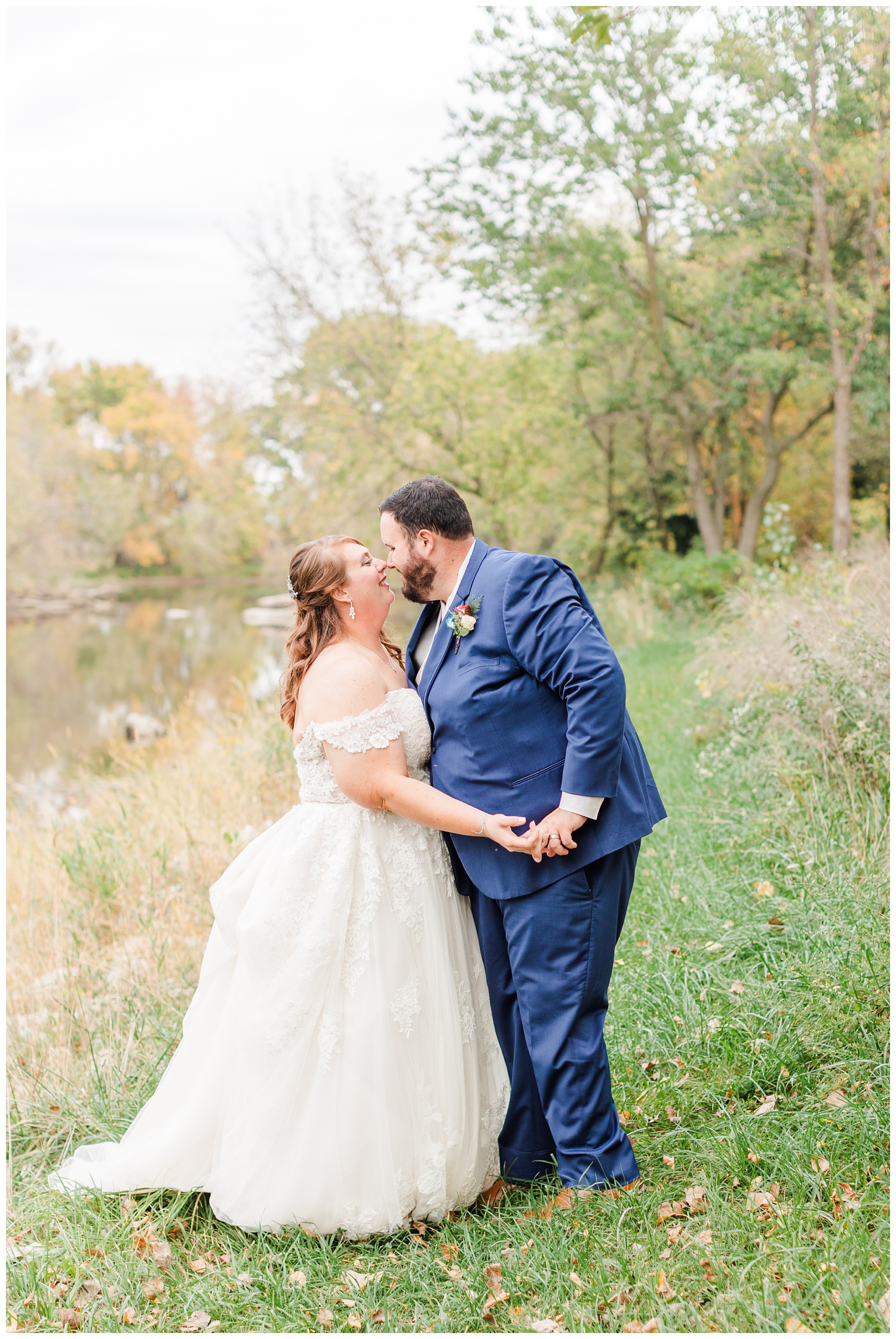 Bride and Groom dance along a river as a newly married couple | CB Studio