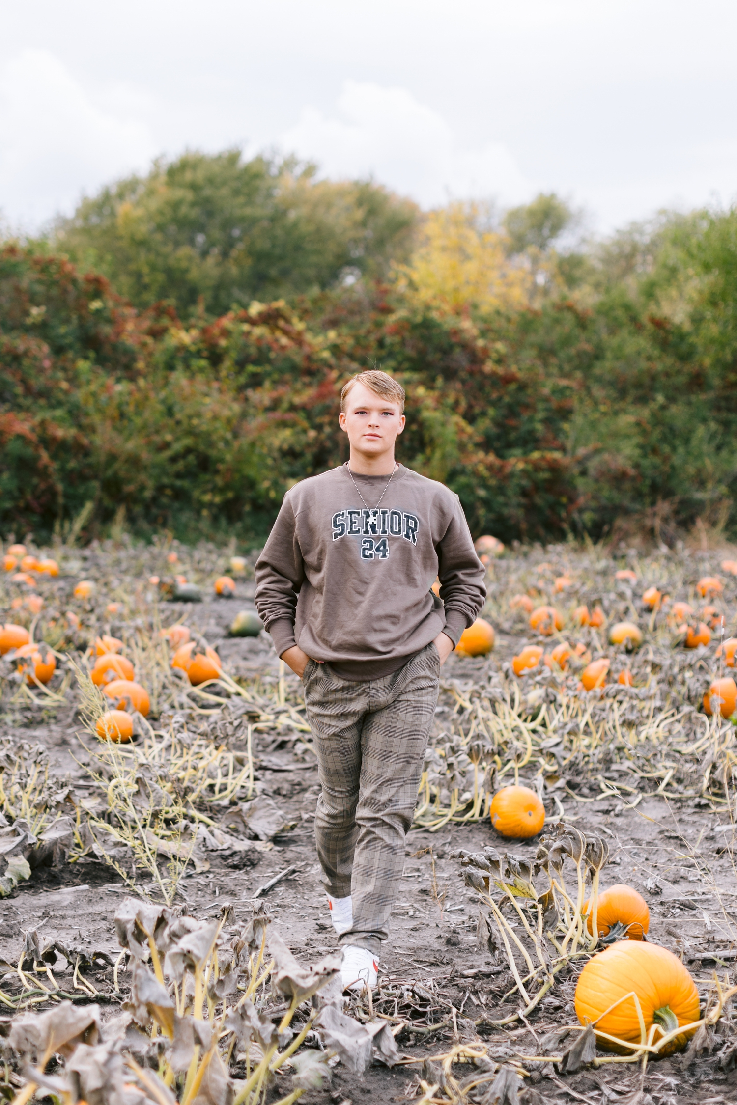 Seth walks through a pumpkin field at Bode's Moonlight Farm | CB Studio